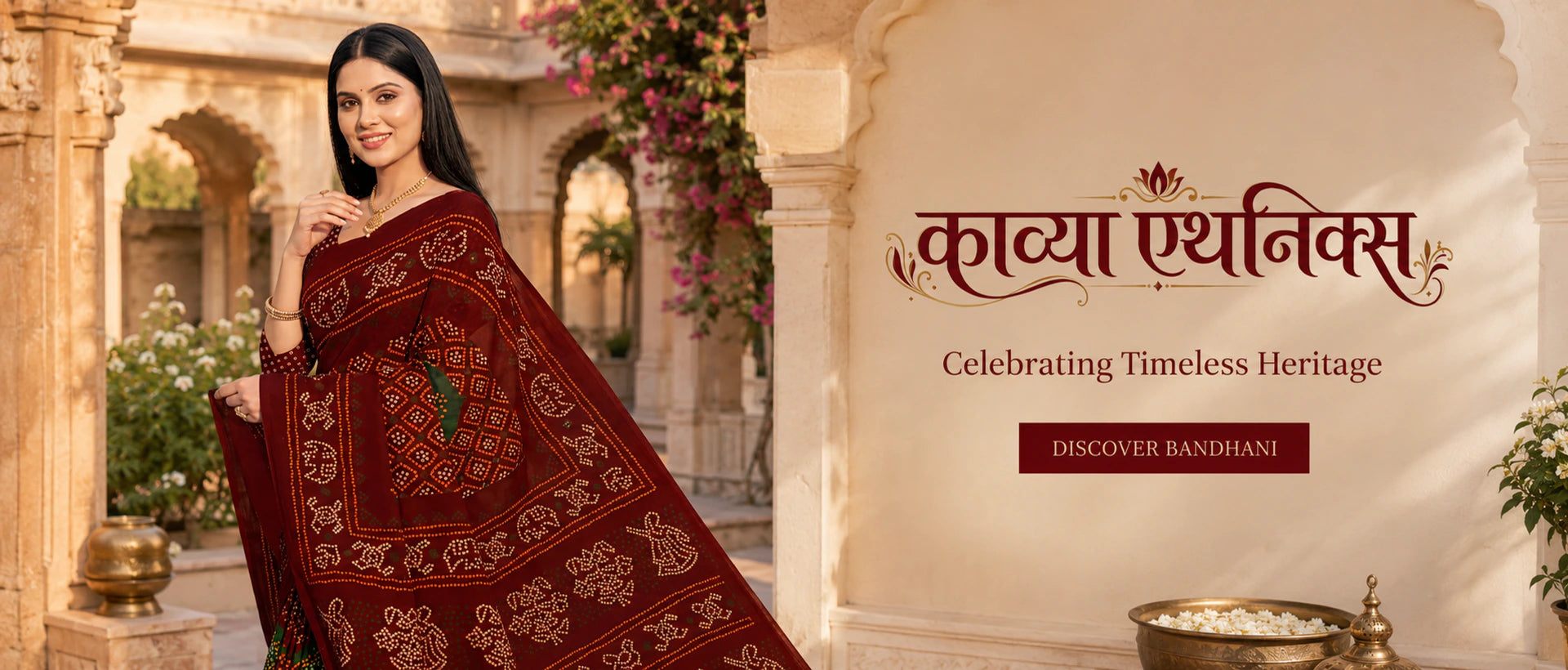 Kavya Ethnics Bandhani saree collection